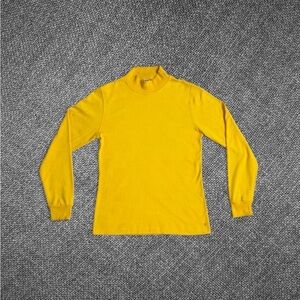 Bright Yellow Long Sleeve Turtleneck Top